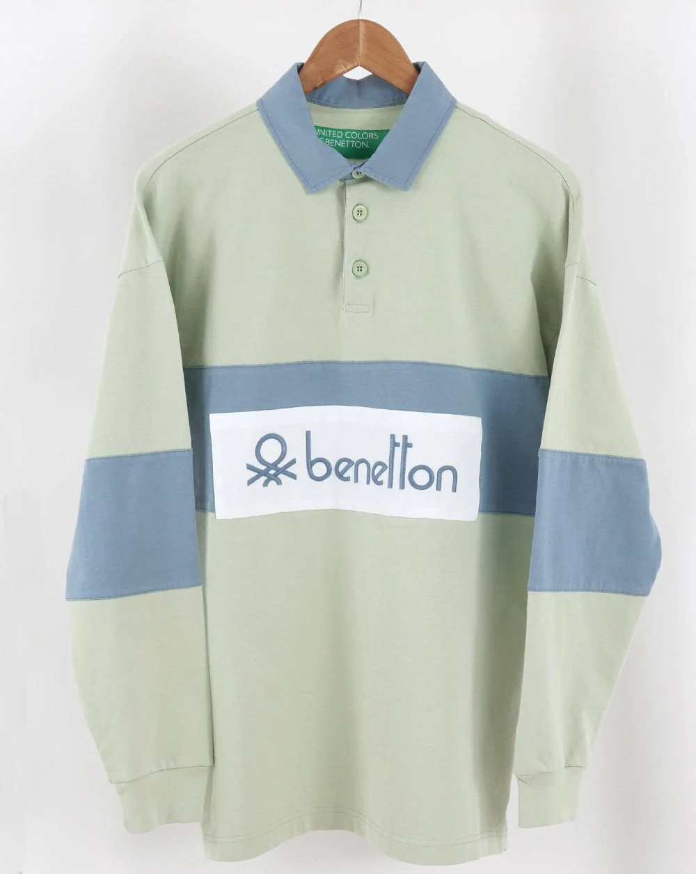 Benetton Rugby Shirt Green/Blue