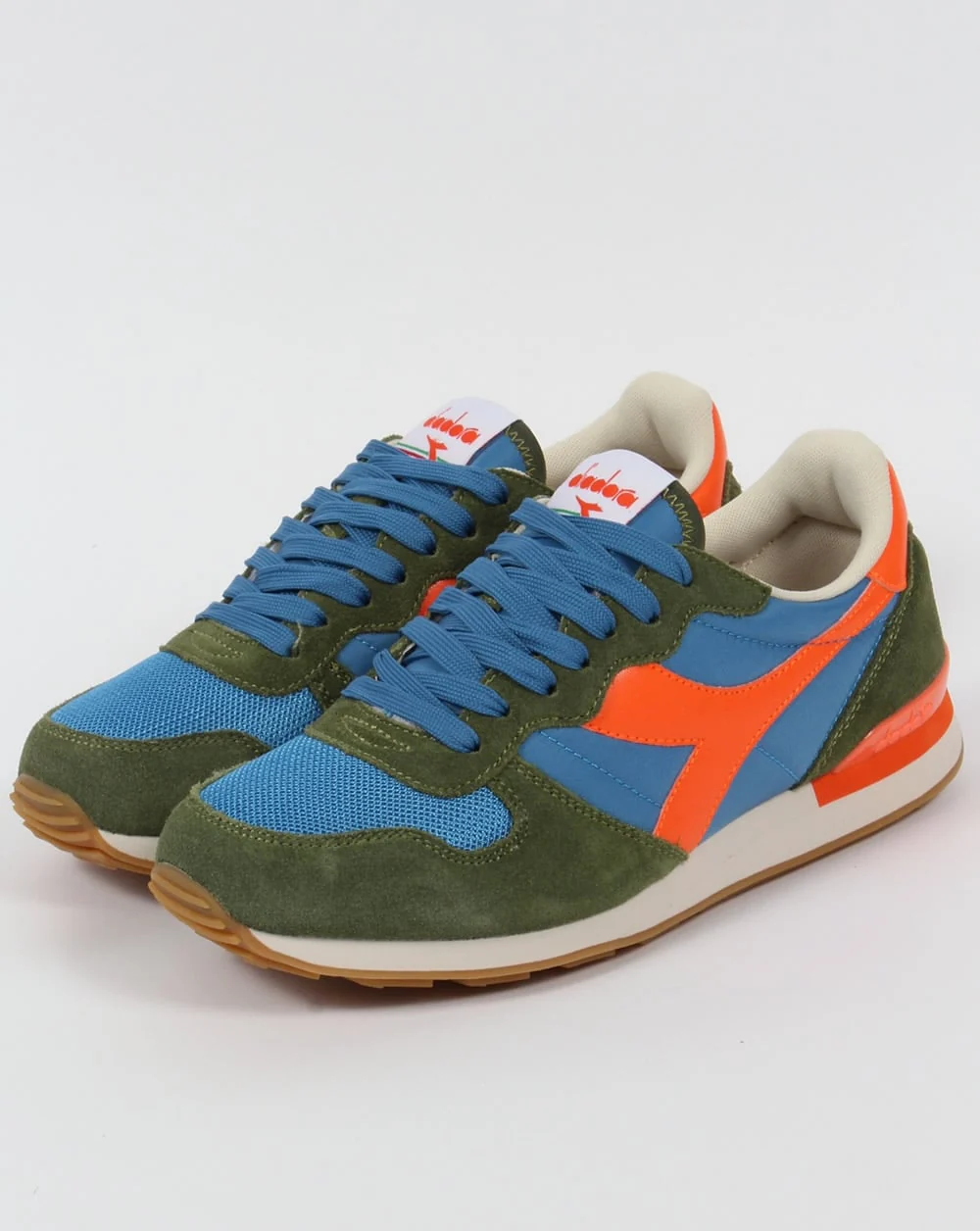 Diadora Camaro Trainers Olive/Blue - Image 4