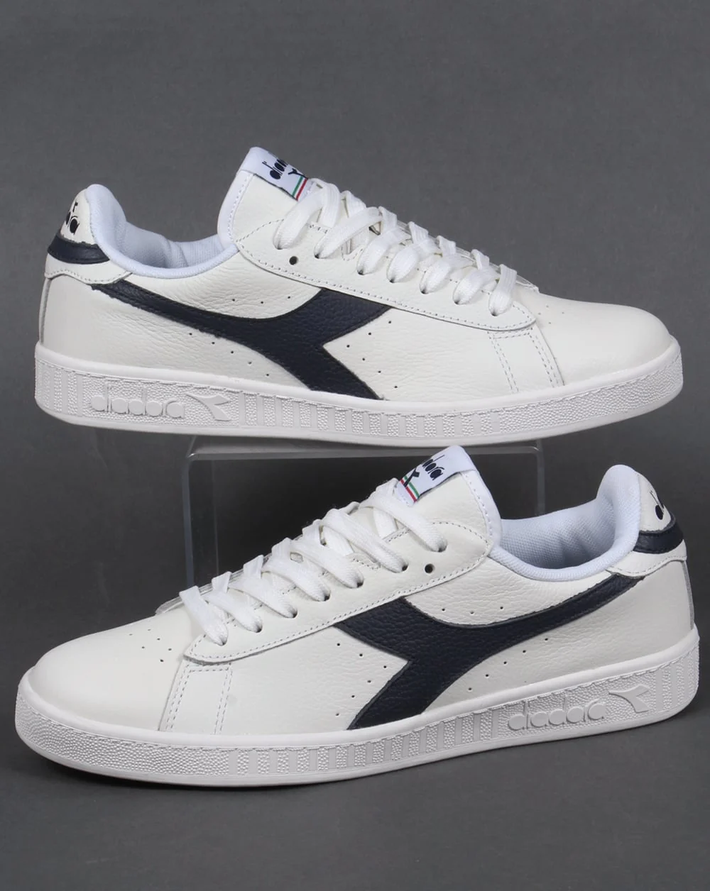 Diadora Game Low Waxed Trainers White/Navy