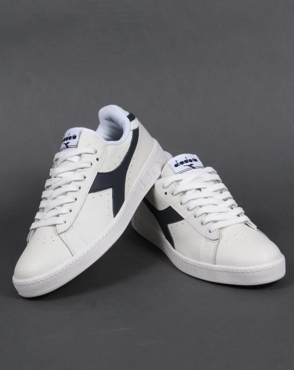 Diadora Game Low Waxed Trainers White/Navy - Image 3