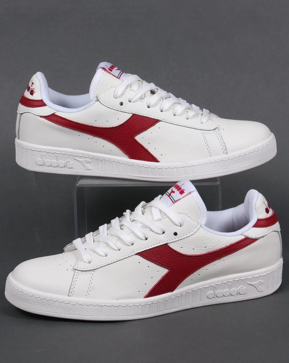 Diadora Game Low Waxed Trainers White/Red