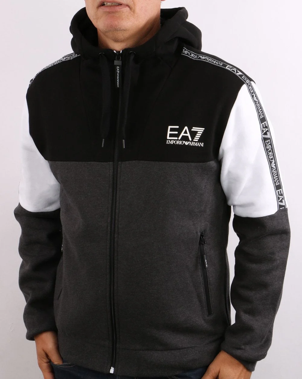 EA7 Tracksuit Black/White/Grey - Image 2