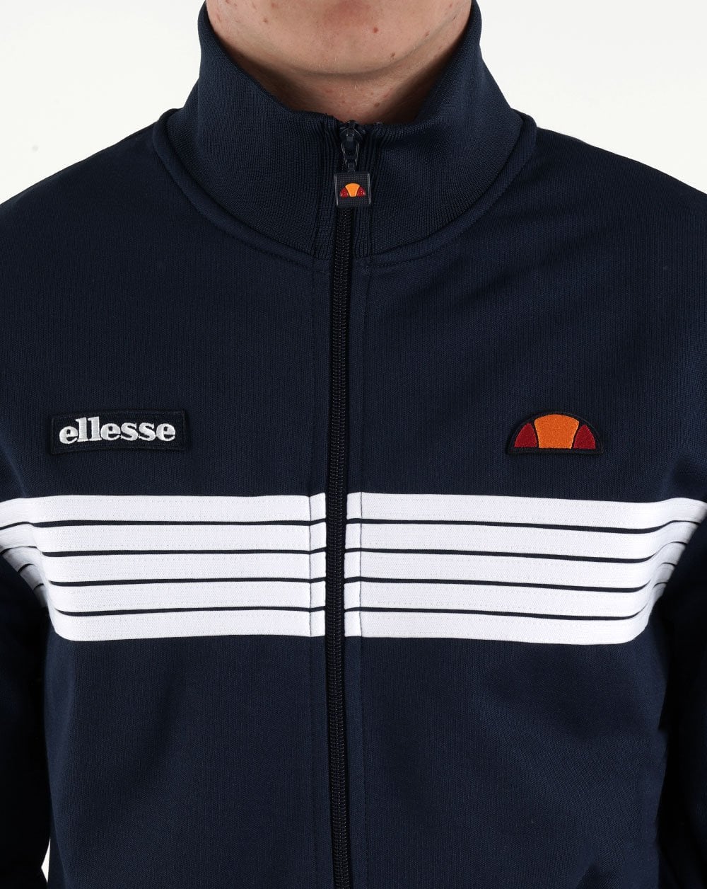 Ellesse 5 Stripe Track Top Navy/White - Image 2