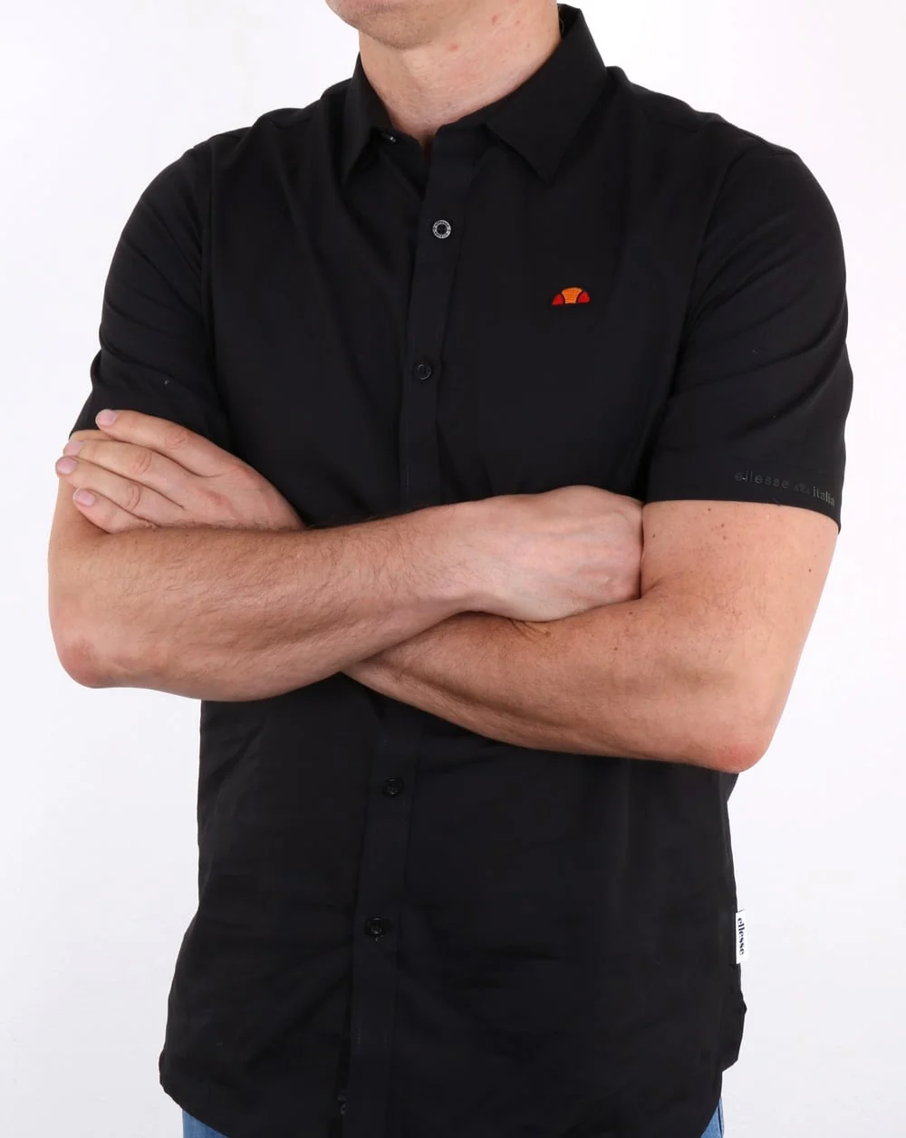 Ellesse Castello Short Sleeve Shirt Black - Image 3