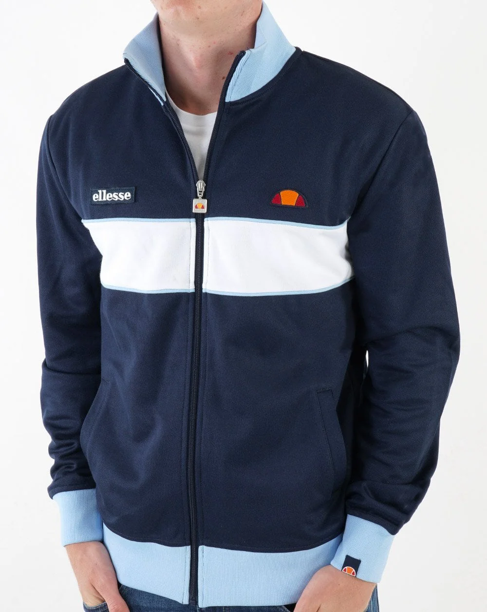 Ellesse Chest Panel Track Top Navy/ Sky - Image 4