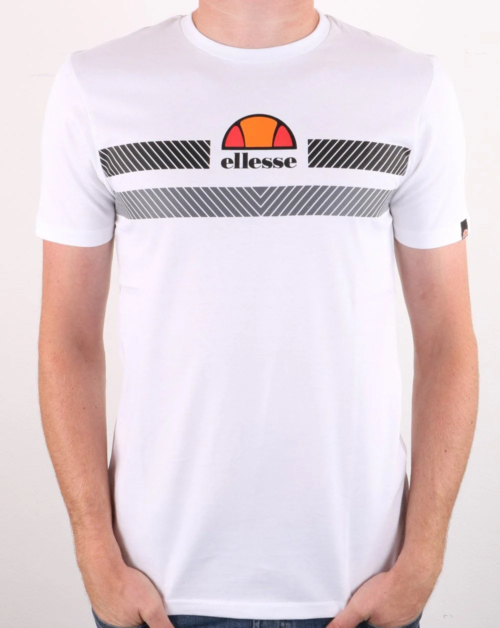 Ellesse Glisenta T Shirt White/Black/Grey - Image 4