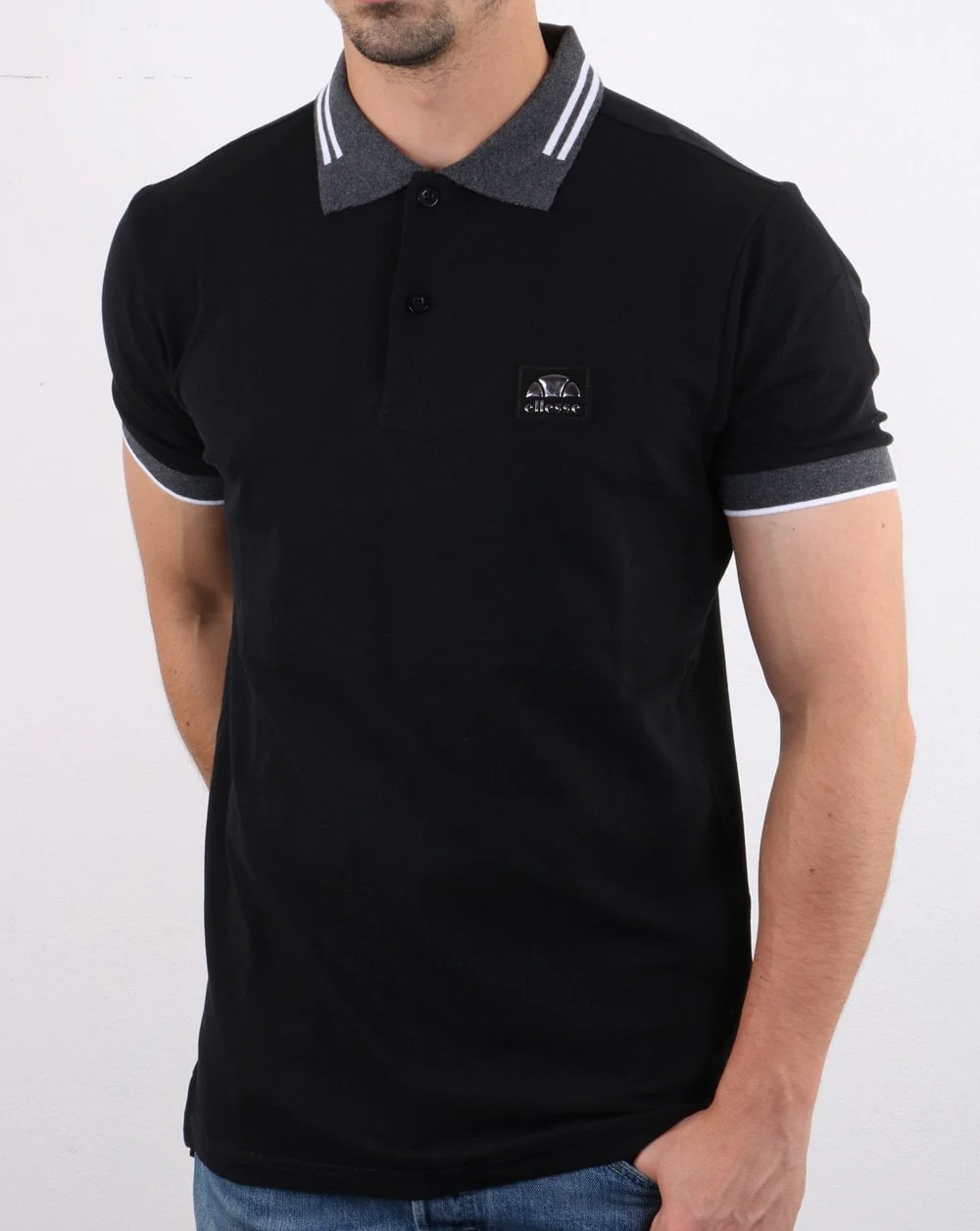 Ellesse Italia Polo Shirt Black - Image 2