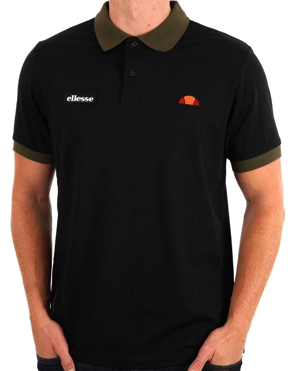 Ellesse Lessepsia Polo Shirt Black/Khaki