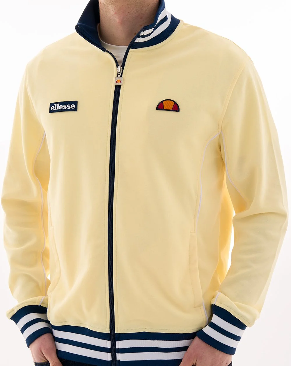 Ellesse Milan Track Top Light Yellow/Navy - Image 3