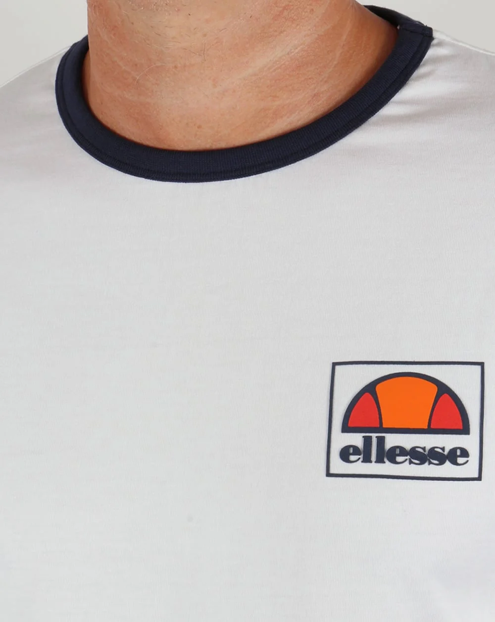 Ellesse Old Skool Long Sleeve Ringer T-shirt White - Image 2