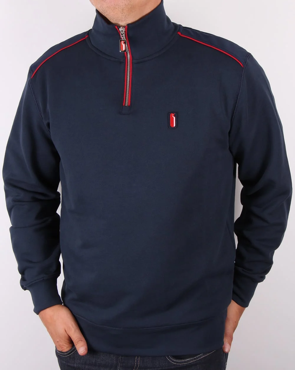 Ellesse Penguin Quarter Zip Sweat Jumper Navy