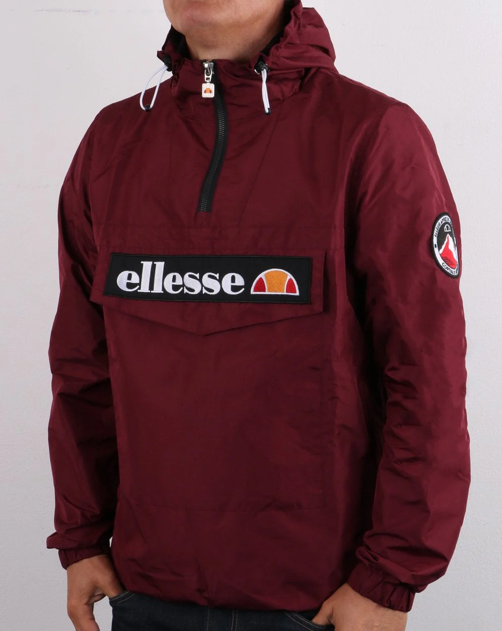 Ellesse Quarter Zip Jacket Burgundy - Image 5