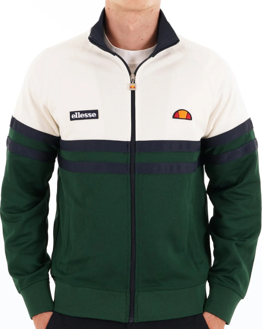 Ellesse Rimini Track Top Off White Green - Image 5