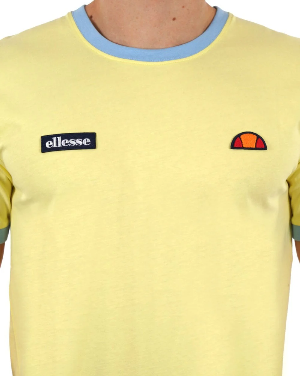 Ellesse Ringer T Shirt Lemon/sky - Image 2