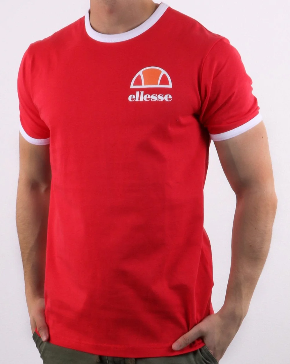 Ellesse Ringer T Shirt Red - Image 2
