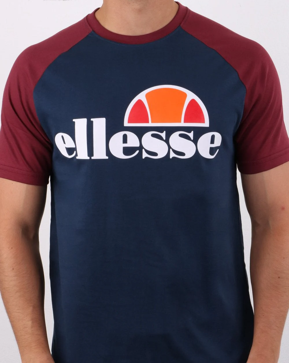 Ellesse T Shirt Navy/burgundy - Image 3