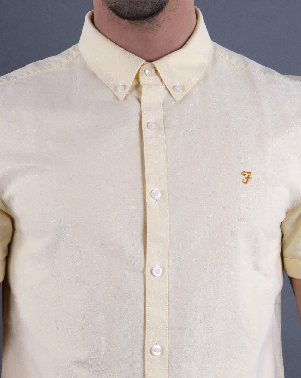 Farah Brewer Short Sleeve Shirt Fresh Yellow - Image 4