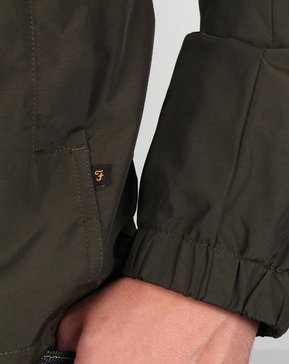 Farah Newbern Hooded Jacket Deep Olive Green - Image 3