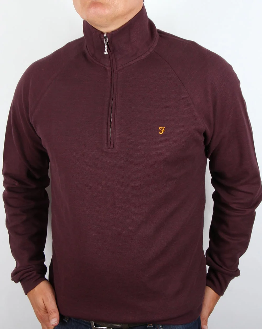 Farah QTR Zip Jumper Aged Port - Image 2