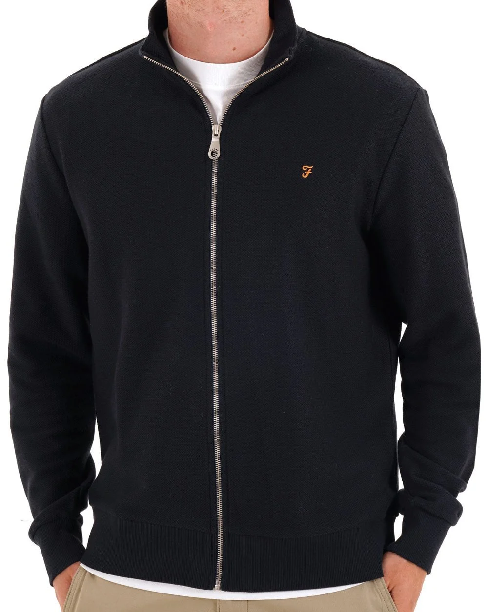 Farah Seaton Zip Thru Sweat True Navy - Image 4