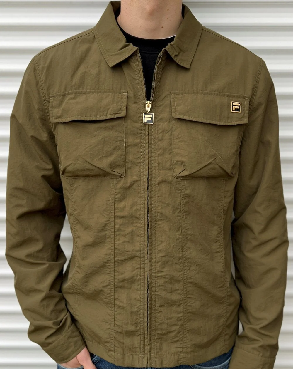 Fila Gold Kasa Over Shirt Dark Olive - Image 2