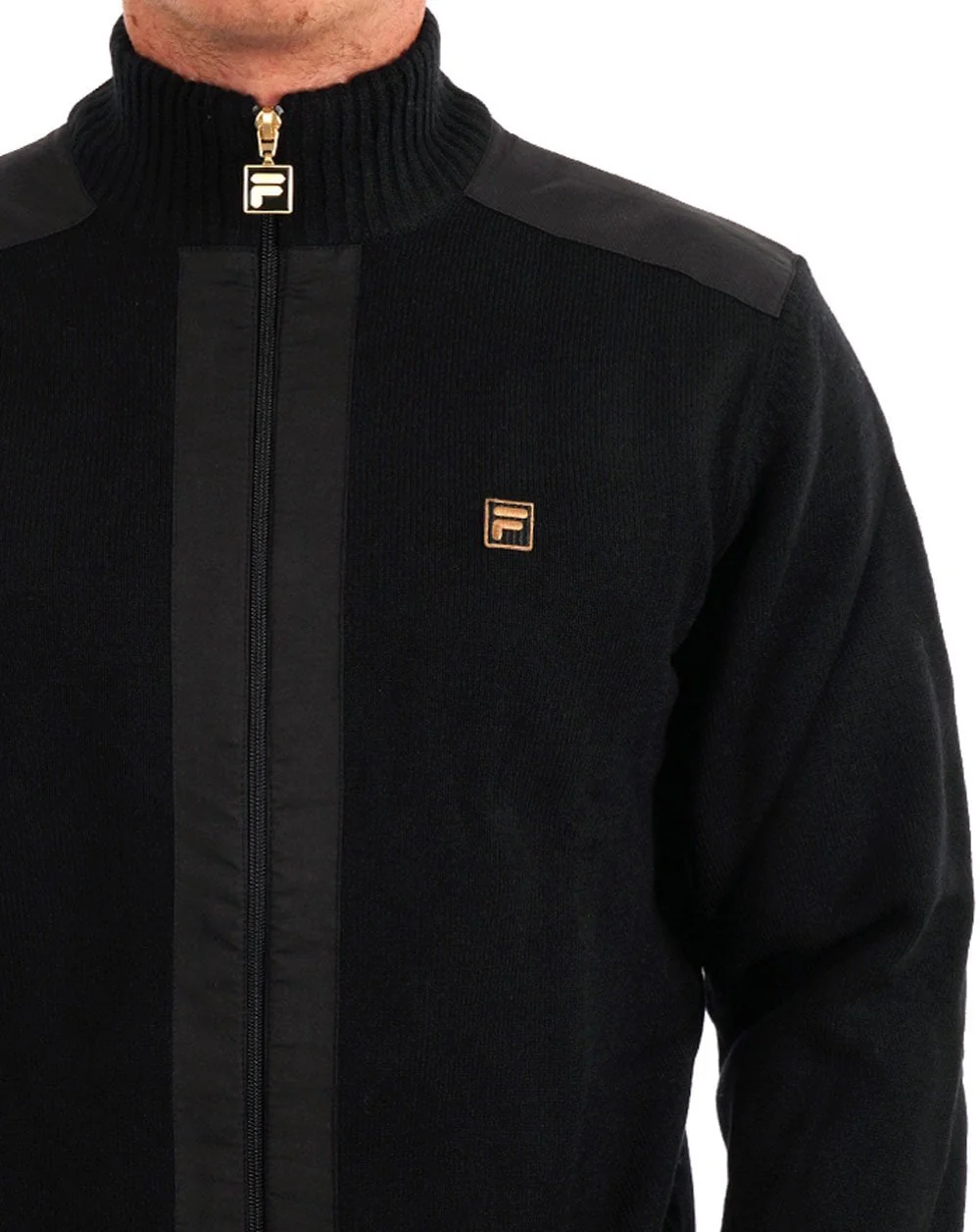 Fila Gold Zip Through Knit Black - Image 2