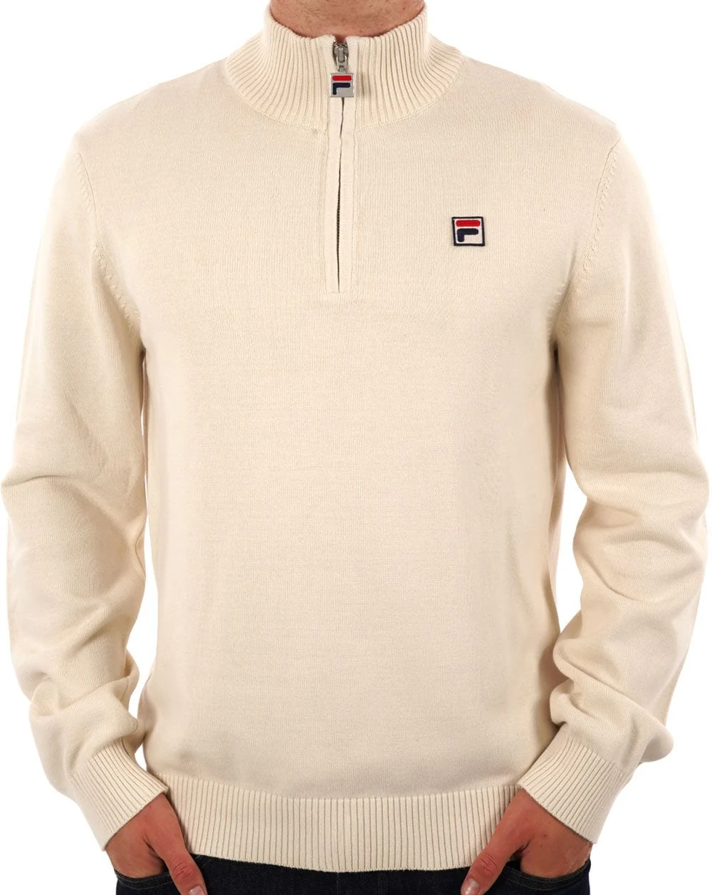 Fila Vintage knitted 1/4 Zip Gardenia