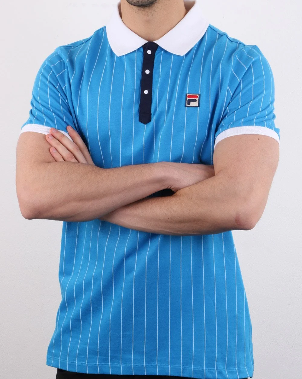 Fila Vintage Bb1 Polo Shirt Blue - Image 3