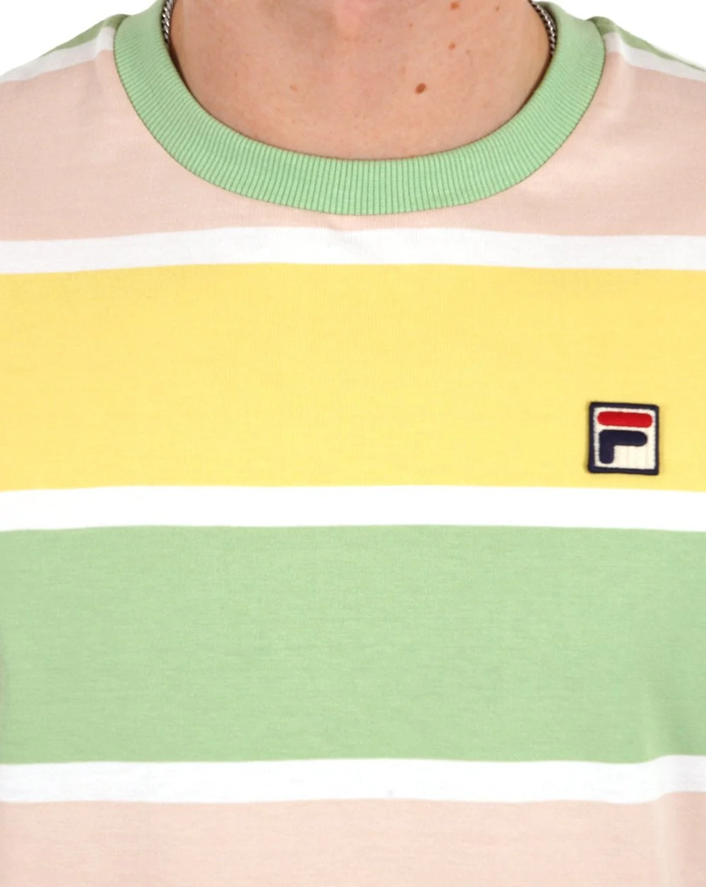 Fila Vintage Block Stripe Pastel T Shirt Multi - Image 2