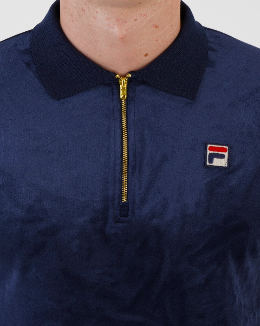 Fila Vintage Devon Velour Polo Navy - Image 2