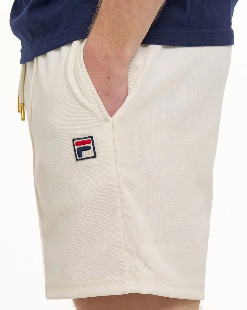 Fila Vintage Eusebio Pin Tuck Shorts Gardenia - Image 3