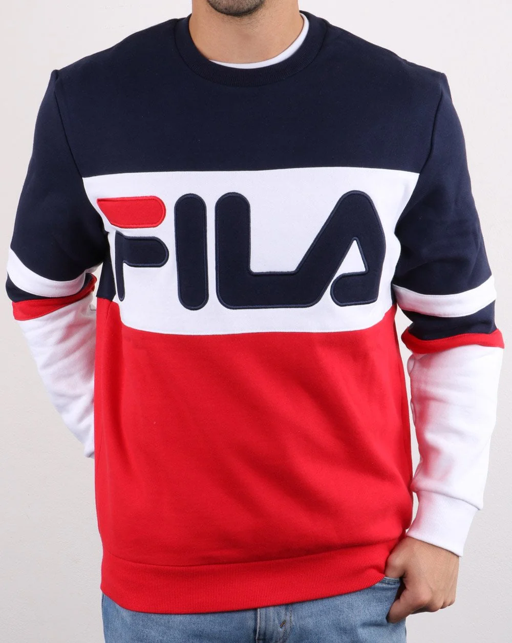 Fila Vintage Freddie Sweatshirt Red/Navy/White - Image 2