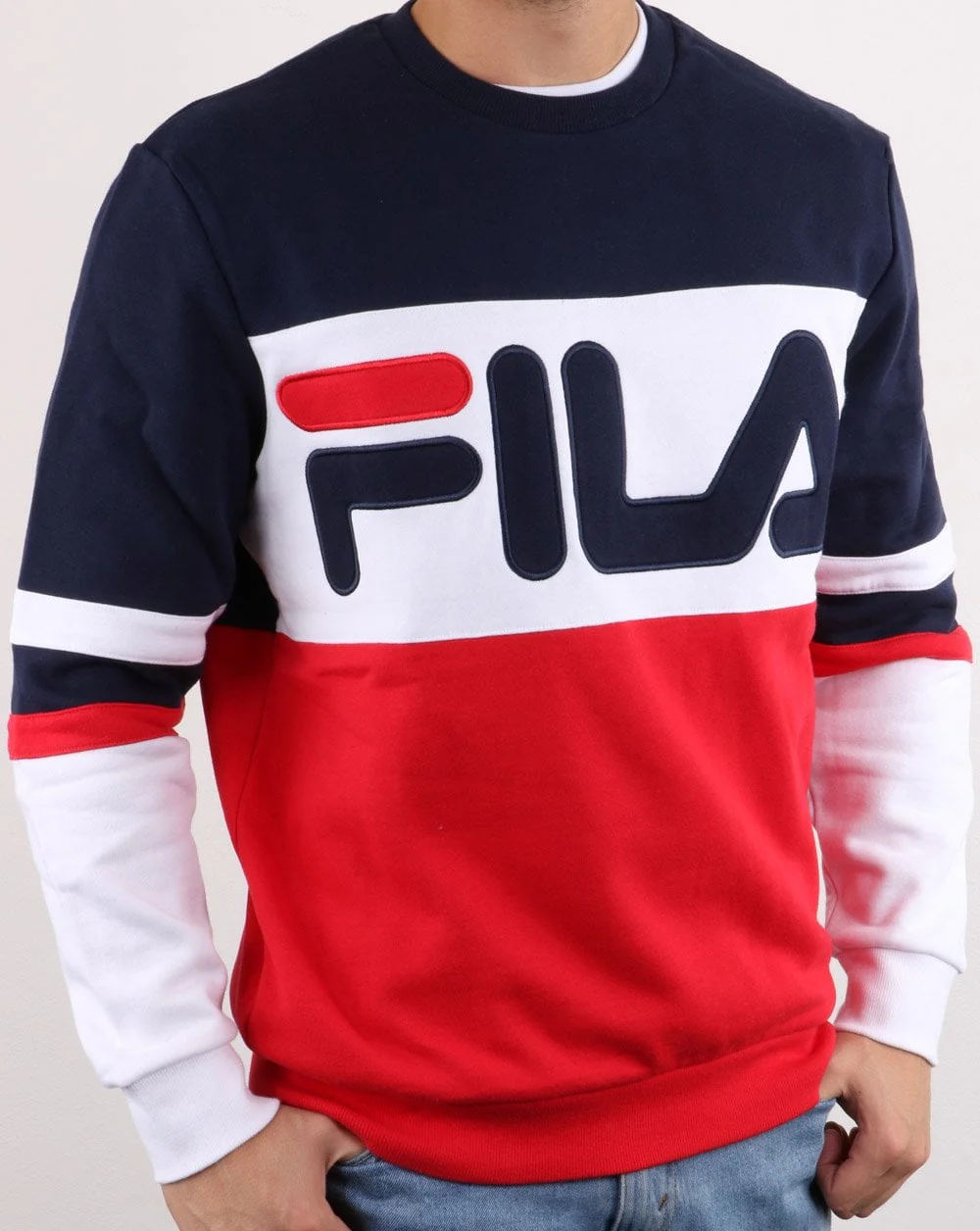 Fila Vintage Freddie Sweatshirt Red/Navy/White - Image 3