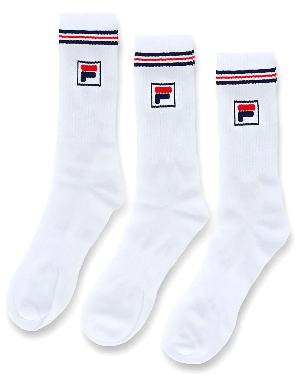 Fila Vintage Jent Crew Socks 3 Pack White