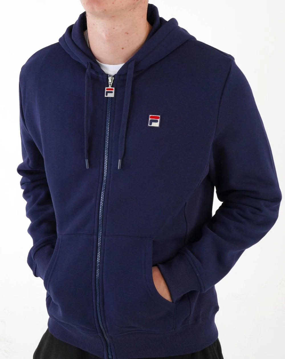 Fila Vintage Lucian Full Zip Hoodie Navy - Image 2