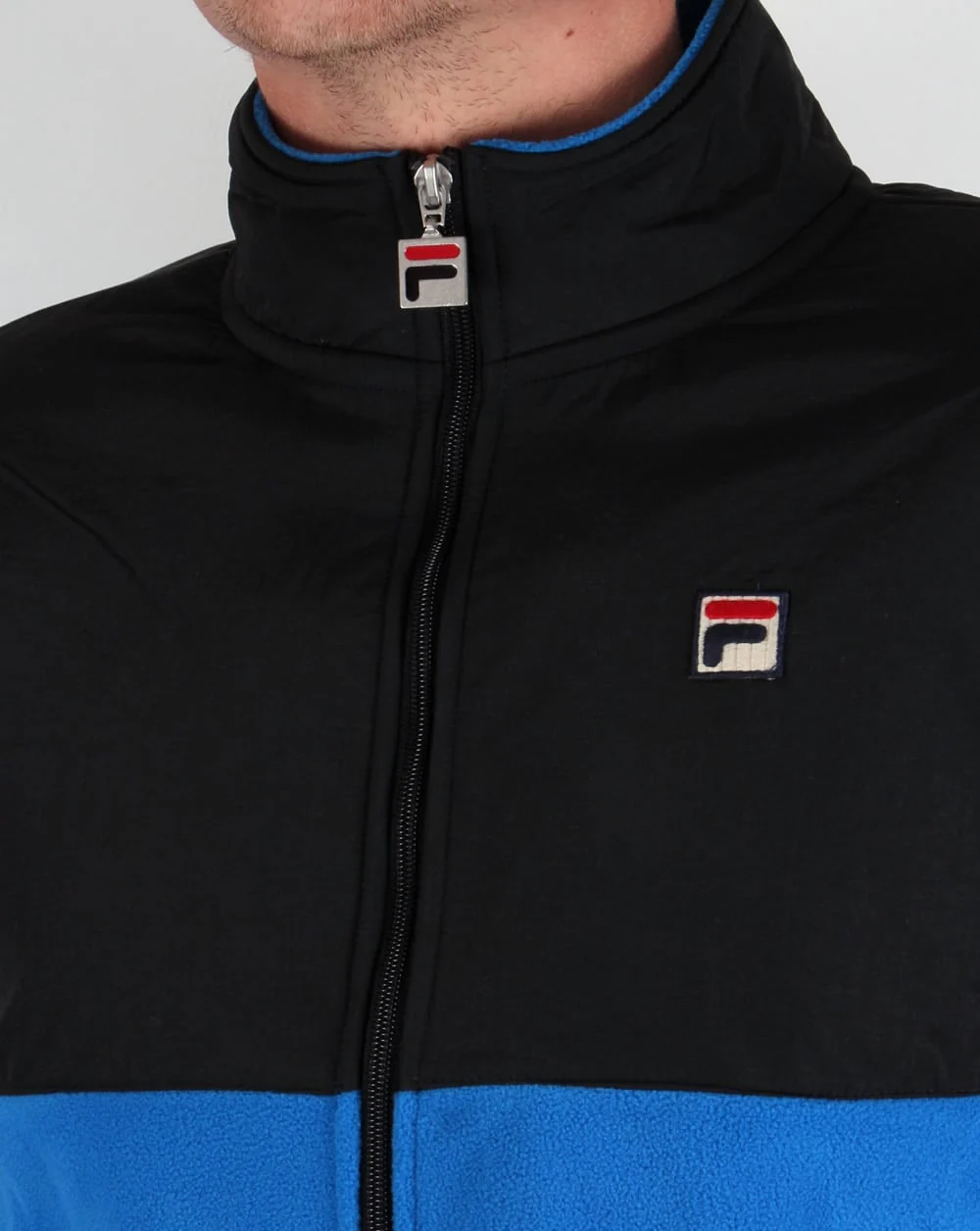 Fila Vintage Meran Microfleece Track Top Ski Blue/Black - Image 2