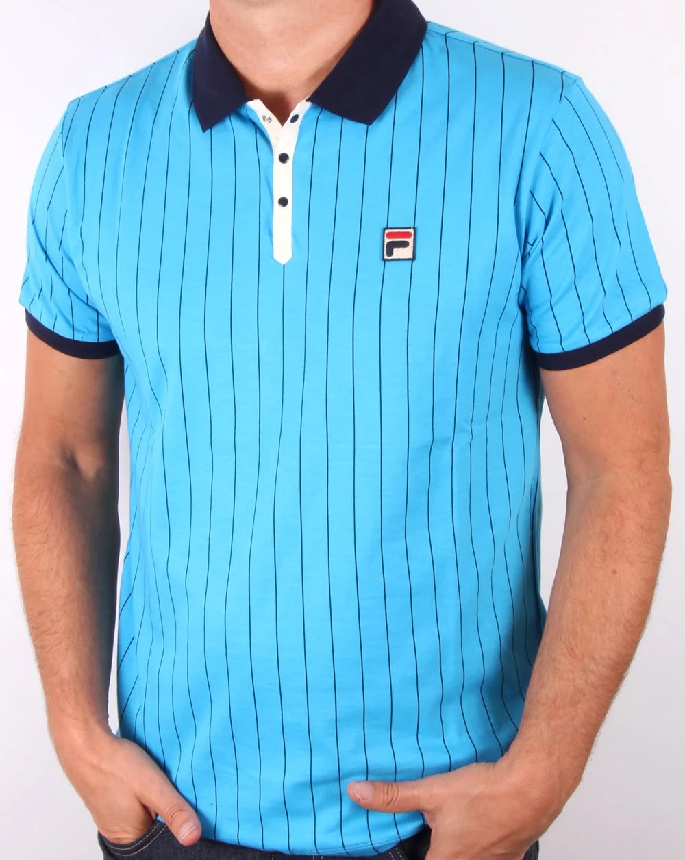 Fila Vintage Mk1 Settanta Polo Shirt Malibu Blue - Image 3