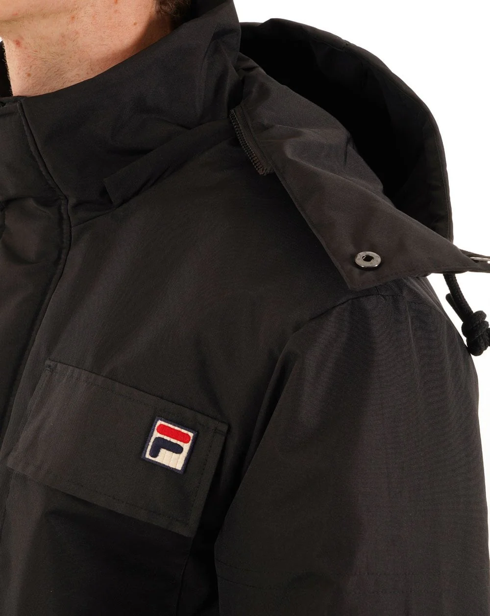 Fila Vintage Padded 4 Pocket Jacket Black - Image 2