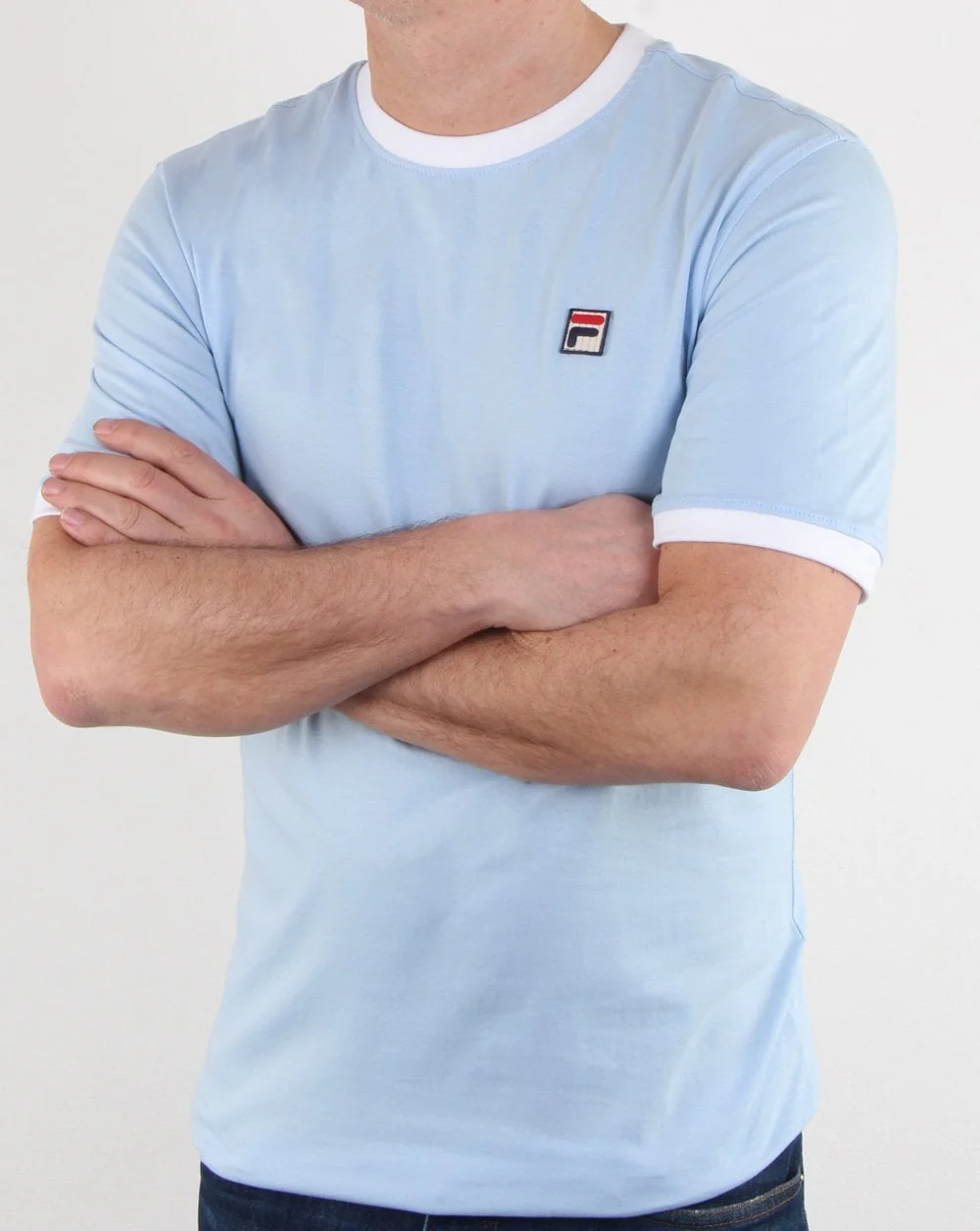Fila Vintage Ringer T Shirt Sky Blue/white