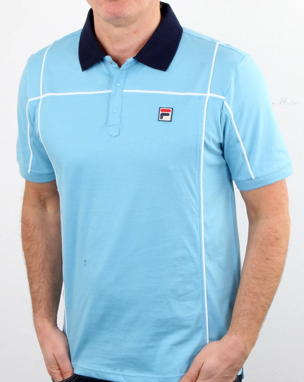 Fila Vintage Terrinda Polo Shirt Sky Blue/navy - Image 4