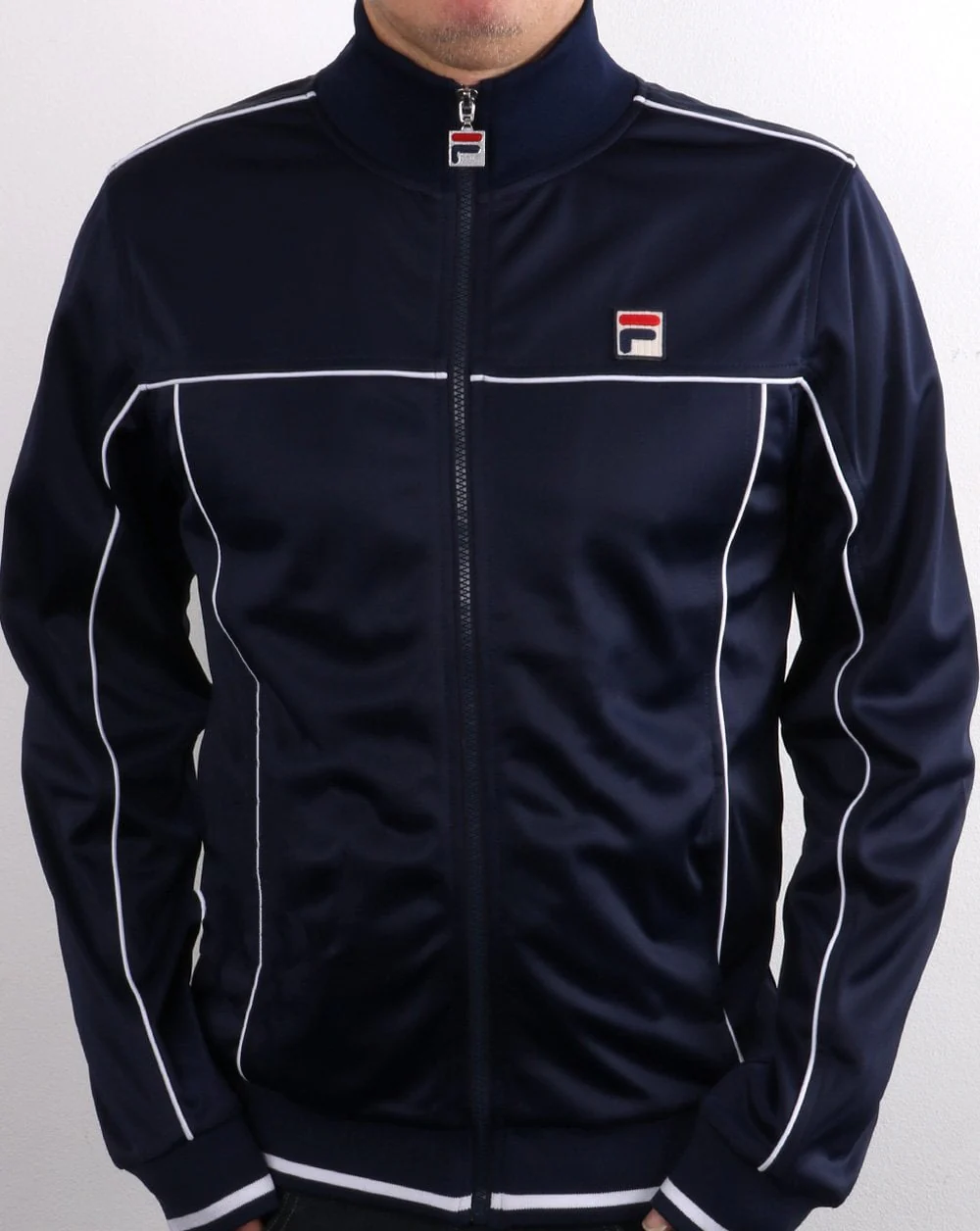 Fila Vintage Terry Track Top Navy - Image 3