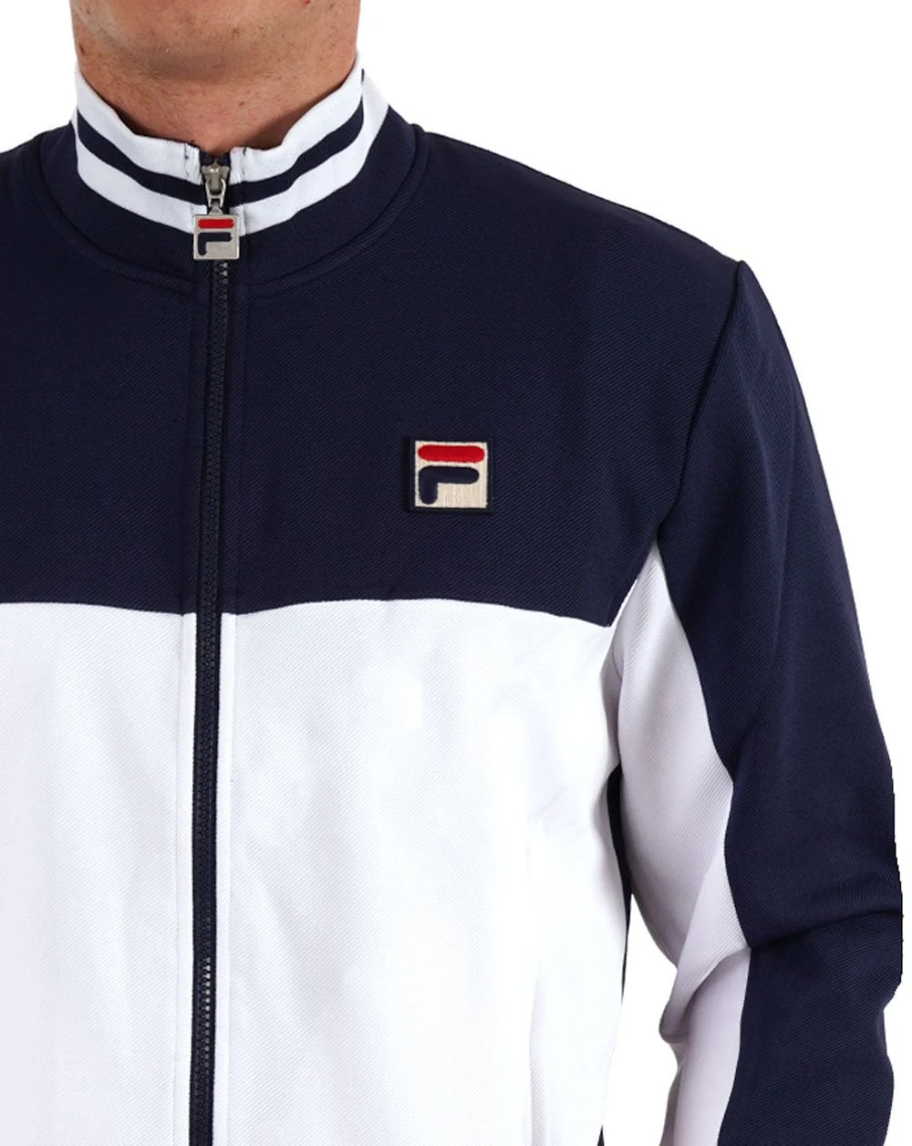 Fila Vintage Tiebreak Track Top White / Navy / Red - Image 2