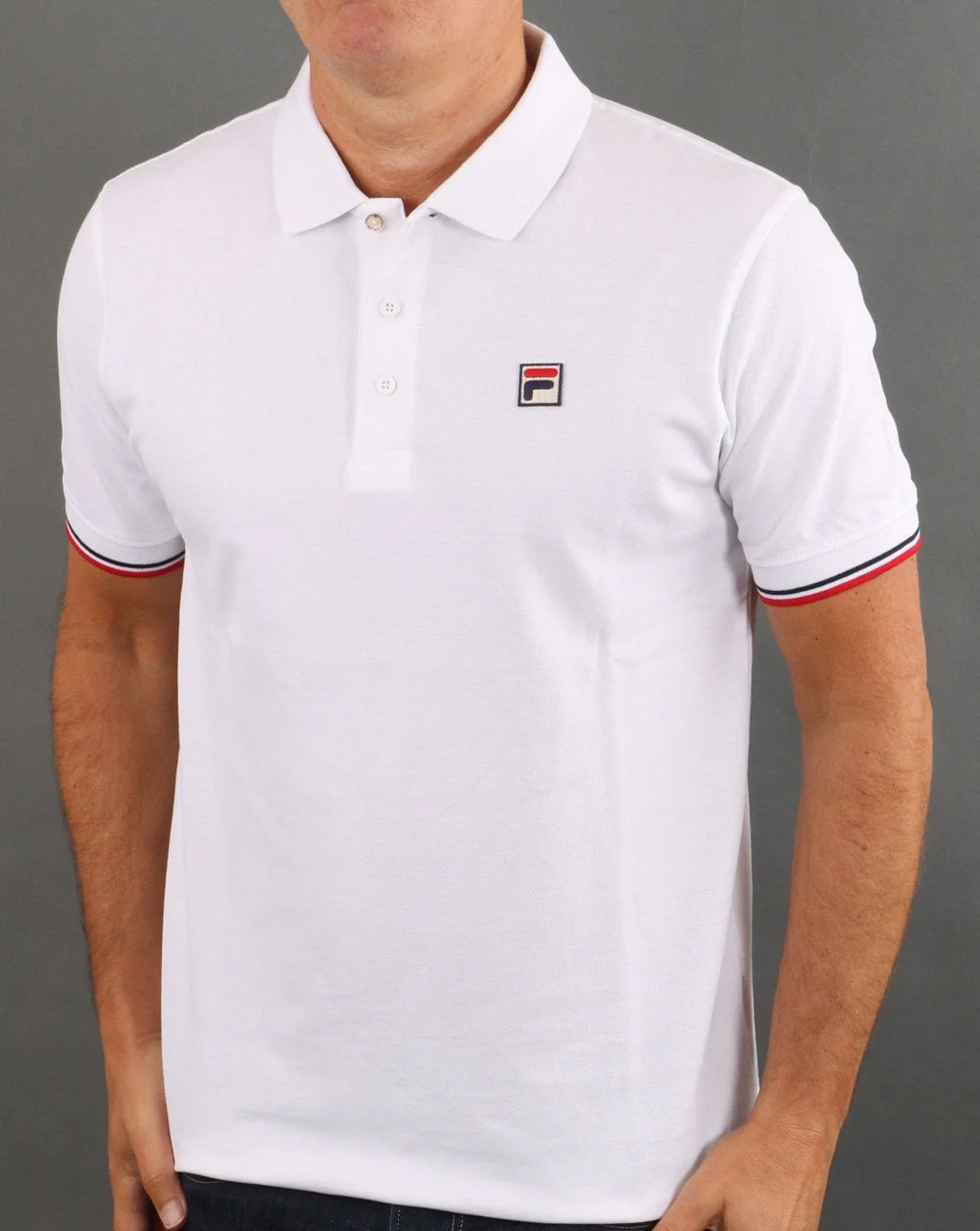 Fila Vintage Tipped Cuff Polo Shirt White - Image 4