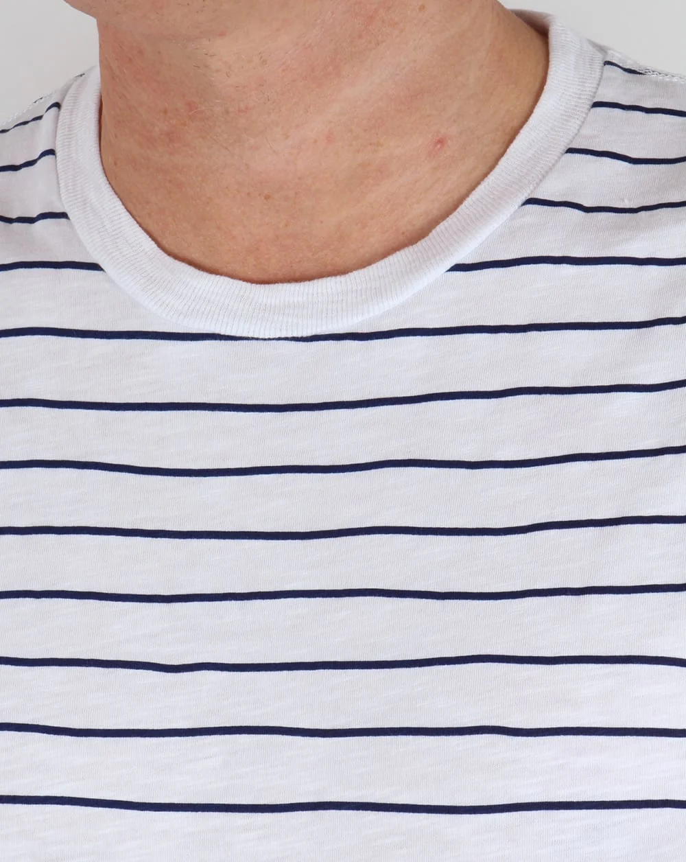 Franklin And Marshall Striped T-shirt White/Navy - Image 2