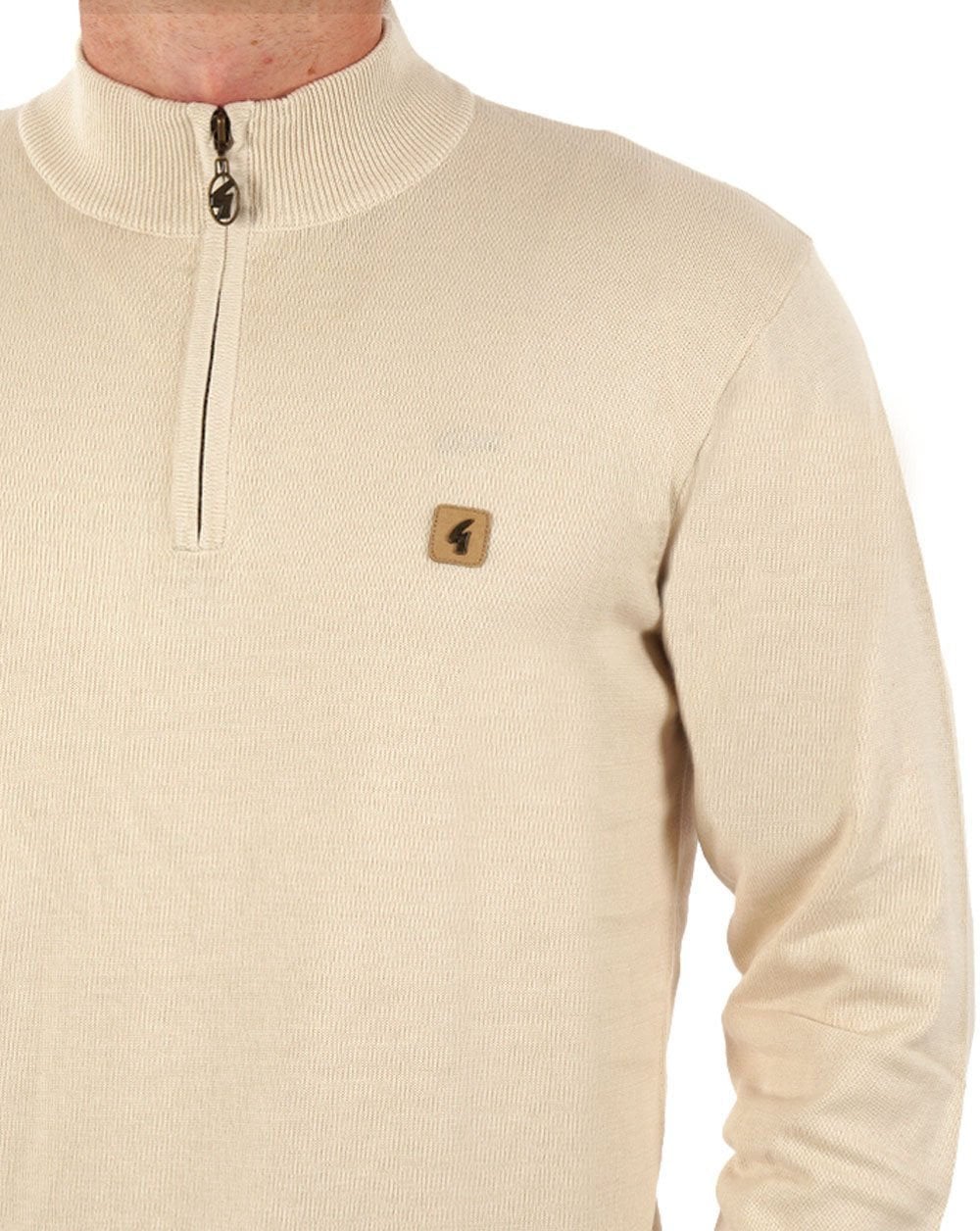 Gabicci Vintage 1/4 Zip Jumper Cream - Image 2