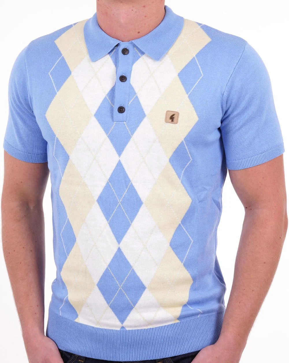 Gabicci Vintage Bogart Knit Polo Marina Blue