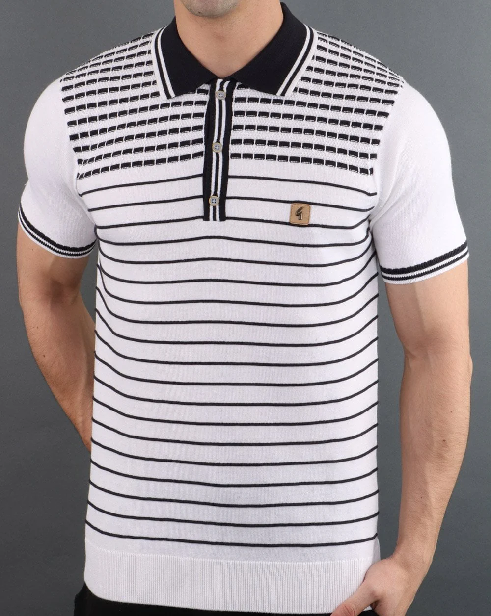 Gabicci Vintage Canyon Polo Shirt White - Image 2