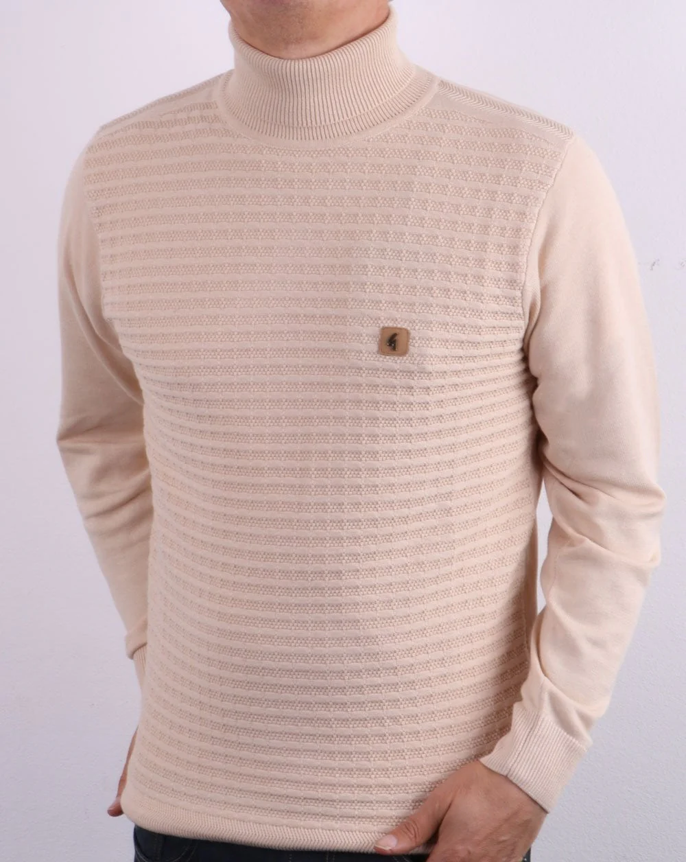 Gabicci Vintage Coaster Roll Neck Oatmeal - Image 2