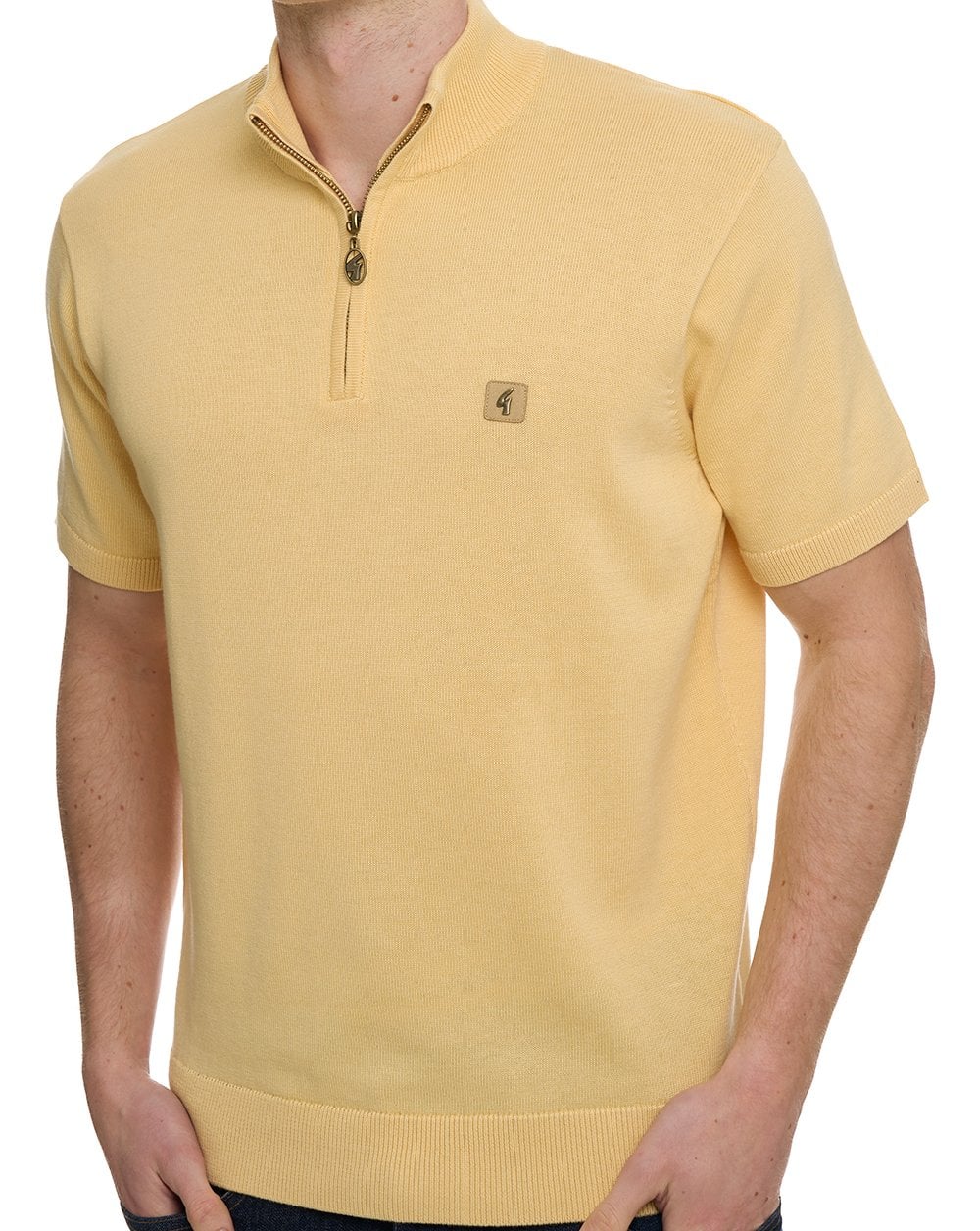 Gabicci Vintage Knitted 1/4 Zip Lemon - Image 2