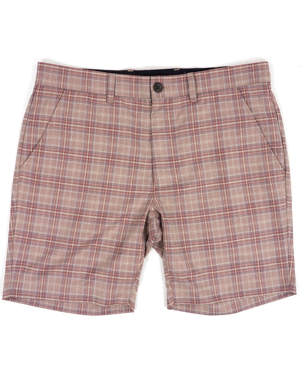 Gabicci Vintage Murphy Check Shorts Walnut